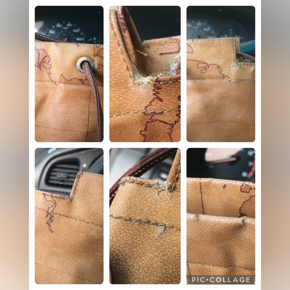 Alviero Martini Leather World Map Tote Bag - Picture 6 of 14